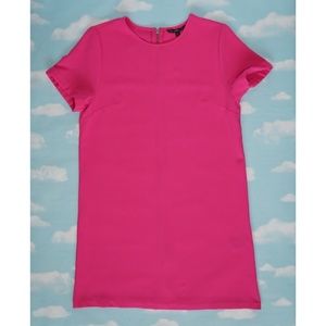 Bright pink crepe shift dress